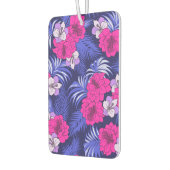 ピンク&パープルトロピカル – 明るいハイビスカスデザイン カーエアーフレッシュナー (左)