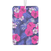 ピンク&パープルトロピカル – 明るいハイビスカスデザイン カーエアーフレッシュナー (裏面)