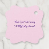 ピンク&パープルハミングバードフローラガールベビーシャワー フェイバータグ (裏面)