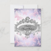 ピンク&パープルバタフライSweet sixteen招待状 招待状 (正面)