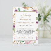 ピンク&パープルバラ悔やみや弔慰メモリサンキューカード サンキューカード (スタンド正面)