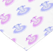 ピンク&パープルバレエ誕生日ツチュウウォータカラー ショートテーブルランナー (コーナー)