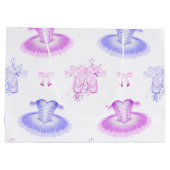 ピンク&パープルバレエ誕生日ツツ&ポインテシューズ ラージペーパーバッグ (裏面)