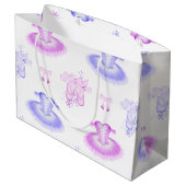 ピンク&パープルバレエ誕生日ツツ&ポインテシューズ ラージペーパーバッグ (裏面アングル)