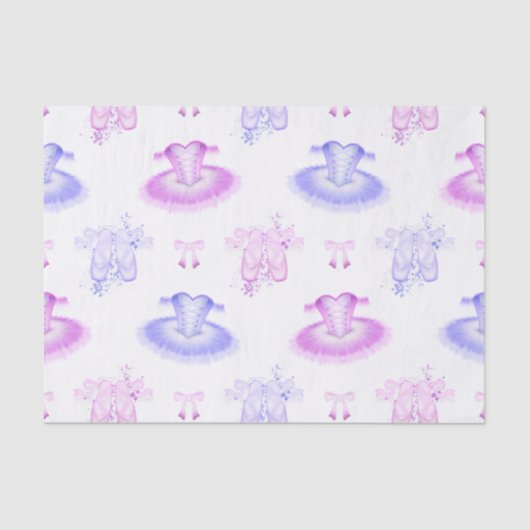 ピンク&パープルバレエ誕生日ツツ&ポインテシューズ 薄葉紙 (正面)