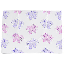 ピンク&パープルバレエ誕生日ポインテシューズ ラージペーパーバッグ