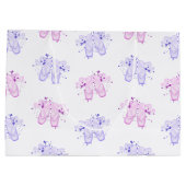 ピンク&パープルバレエ誕生日ポインテシューズ ラージペーパーバッグ (裏面)