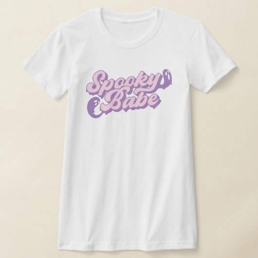 ピンク&パープルパステル不気味バーベメルティ幽霊 Tシャツ (レイダウン)