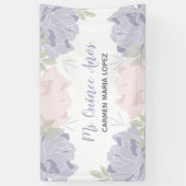 ピンク&パープルピーニーキンセアニェラパーティー 横断幕 (縦)