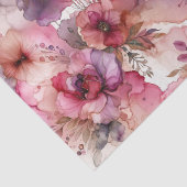 ピンク&パープルフラワーアルコールインクプリント 薄葉紙 (詳細)