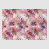 ピンク&パープルフラワーアルコールインクプリント 薄葉紙 (正面)