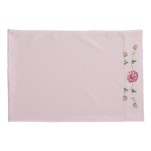 ピンク&パープルフローラつる植物ピラロケース 枕カバー (裏面-右)