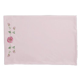 ピンク&パープルフローラつる植物ピラロケース 枕カバー