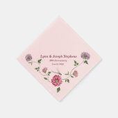 ピンク&パープルフローラつる植物 スタンダードカクテルナプキン (角)