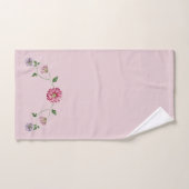 ピンク&パープルフローラつる植物 バスタオルセット (ハンドタオル)