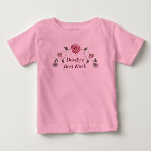 ピンク&パープルフローラつる植物 ベビーTシャツ