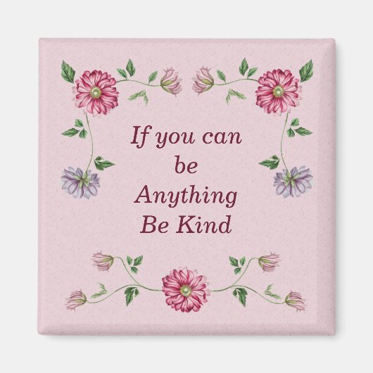 ピンク&パープルフローラつる植物 マグネット (正面)