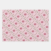 ピンク&パープルフローラつる植物 ラッピングペーパーシート (正面)