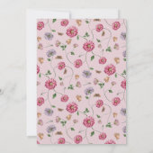 ピンク&パープルフローラつる植物 招待状 (裏面)