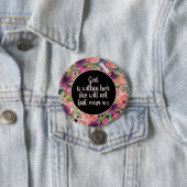 ピンク・パープルフローラキリスト教の聖書彼女の中の神 缶バッジ (インサイチュ)