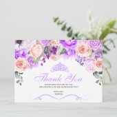 ピンク&パープルフローラキンセアニェラありがとう サンキューカード (スタンド正面)