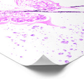 ピンク&パープルフローラキンセアニェラウェルカムサイン ポスター (角)