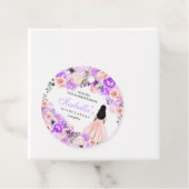 ピンク&パープルフローラキンセアニェラサークルメッセージカード フェイバータグ (インサイチュ)