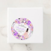 ピンク&パープルフローラキンセアニェラサークルメッセージカード フェイバータグ (インサイチュ)