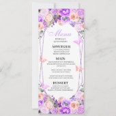ピンク&パープルフローラキンセアニェラメニュー 招待状 (正面)