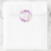 ピンク&パープルフローラクラシックキンセアニェララウンドスティ ラウンドシール (バッグ)