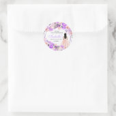 ピンク&パープルフローラクラシックキンセアニェララウンドスティ ラウンドシール (バッグ)