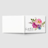 ピンク&パープルフローラベビーブライダルシャワーゲストブック ゲストブック (全面)