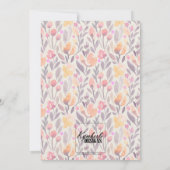 ピンク&パープルフローラ誕生日招待状 招待状 (裏面)