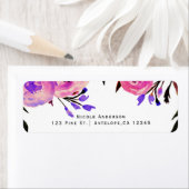 ピンク&パープルブライトモダンフローラ招待状 ラベル (インサイチュ)