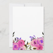 ピンク&パープルブライトモダンフローラ誕生日パーティー 招待状 (裏面)