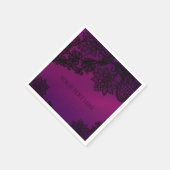 ピンク&パープルブラックエレガントレースパーティー スタンダードカクテルナプキン (角)