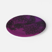 ピンク&パープルブラックエレガントレースパーティー ペーパープレート (アングル)