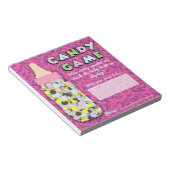 ピンク&パープルベビーボトルキャンディ推測ゲーム ノートパッド (アングル)