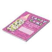 ピンク&パープルベビーボトルキャンディ推測ゲーム ノートパッド (回転)