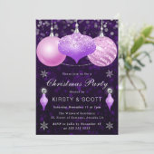 ピンク&パープルボードクリスマスディナーパーティー 招待状 (スタンド正面)