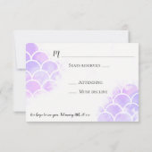 ピンク&パープルマーメイドインスパイアウェディングRSVP 出欠カード (裏面)