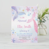 ピンク&パープルマーメイドテール招待状 招待状 (スタンド正面)