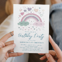 ピンク&パープルレインボー&ハート誕生会