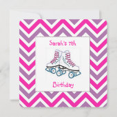 ピンク&パープルローラースケート誕生日招待状 招待状 (裏面)