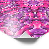 ピンク&パープルヴィンテージフラクタル万華鏡のように千変万化するパターン フォトプリント            (角)