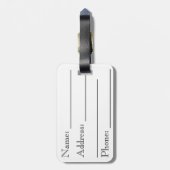 ピンク&パープル万華鏡のように千変万化するパターン花 ラゲッジタグ (裏面縦)