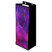 ピンク&パープル宇宙&スターフェイク銀河系ワイン ワインギフトバッグ (裏面アングル)