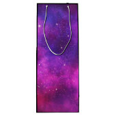 ピンク&パープル宇宙&スターフェイク銀河系ワイン ワインギフトバッグ (裏面)