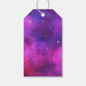ピンク&パープル宇宙&スターフェイク銀河系誕生日 ギフトタグ (裏面)