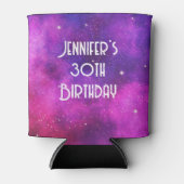 ピンク&パープル宇宙&スターフェイク銀河系誕生日 缶クーラー (正面)